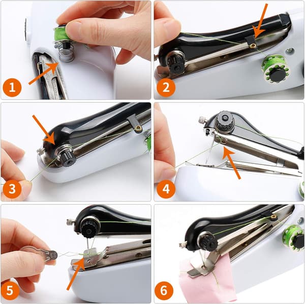 Portable Handheld Sewing Machine, Mini Electric Sewing Machine for Adult Beginners, Easy to Use and Fast Sewing Suitable for Clothes, Fabrics, Curtains