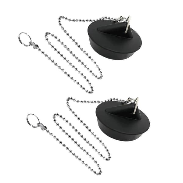 Universel vaskprop i rustfrit stål med kuglekæde til køkken eller badekar