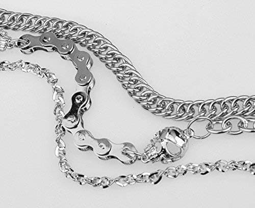 Biker Skull Wallet Chain Punk Mænd Cool Skull Punk Bukser Lang W