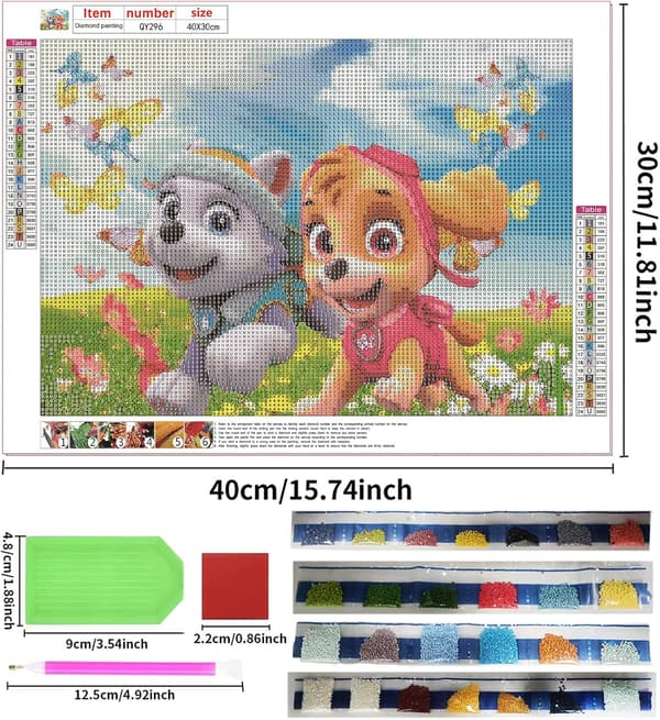 5D Diamantmaleri Kit, Diamant til Børn, Diamantmaleri Fuld Di