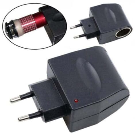 AC/DC-adapter, cigarettändaruttag, 220V till 12V, ny EU-modell