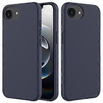 Case for iPhone 16e, Shockproof Liquid Silicone Soft Lining Back Phone Cover - Midnight Blue Midnight Blue