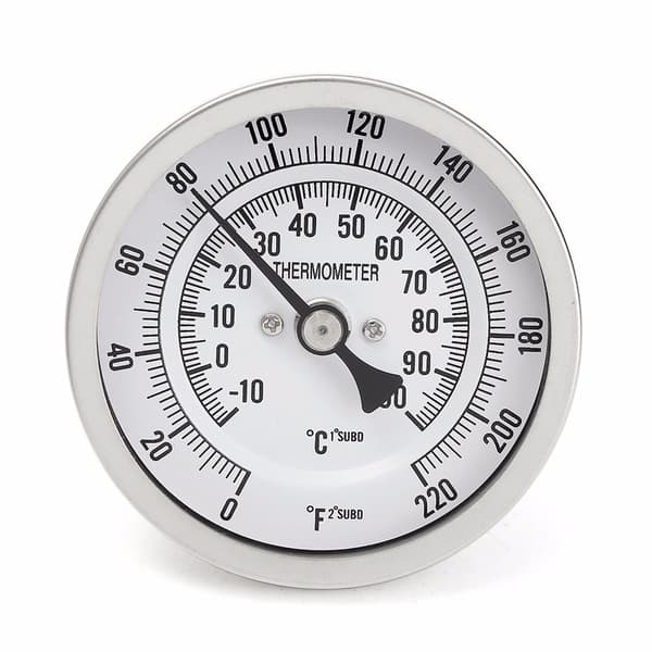 Metal Bar Ølbrygning Termometer 3 Tommer Dobbelt Skala Termometer Kit