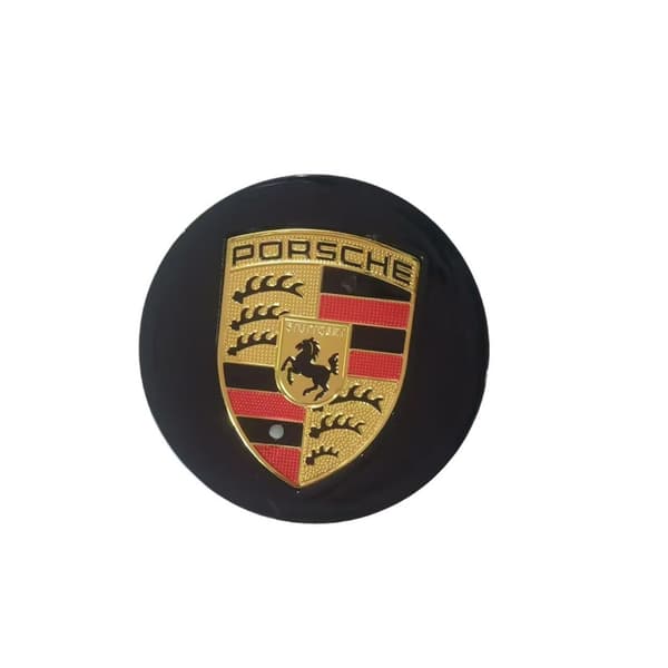 4-pack - Porsche Center Caps / Wheel Hub Emblems - Car 65 mm Black