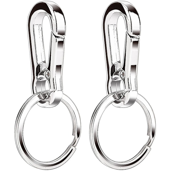 Metal Keyring Keychain Key Ring Chain Hook Organizer, 2 Pack