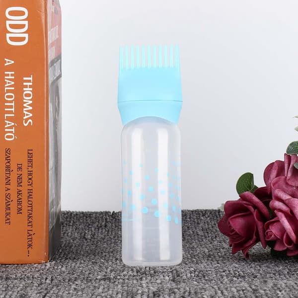 Hair Dye Bottle Shampoo Hair Dye Applicator Bottle with Comb 170ml (Blue)