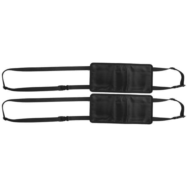 2 Pcs Fishing Rod Rack Set Car Fishing Storage Hook and Loop Strap Adjustable Fastening Strap Black