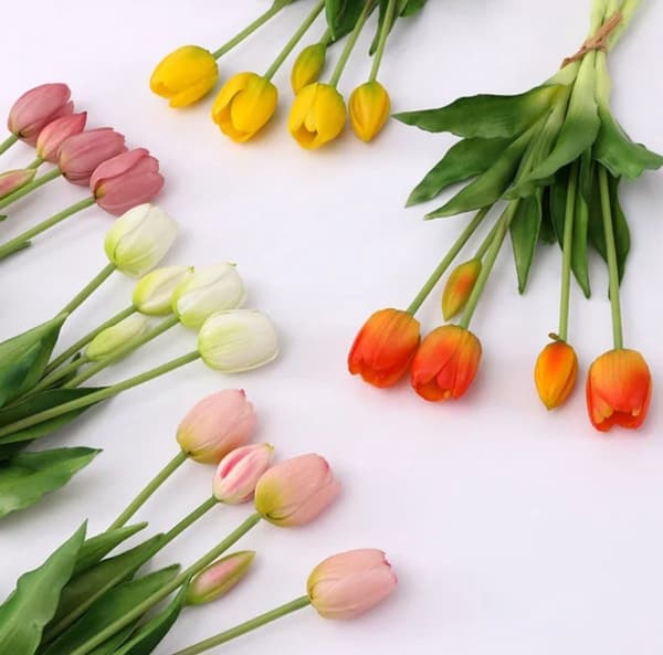 Real Touch Tulips - Hvit - Real Touch Tulips - Hvit - Tulips - Kunstige Blomster