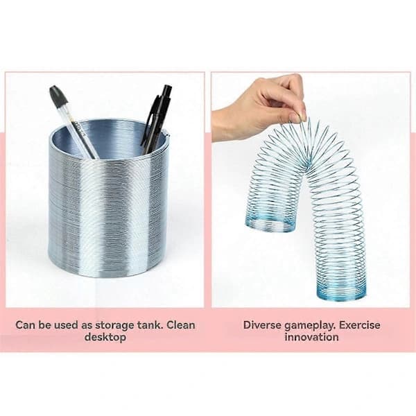 80x100mm Giant Magic Rainbow Metal Slinky Spring Large Classic Walking Jumbo Steel Toy Spring Silver