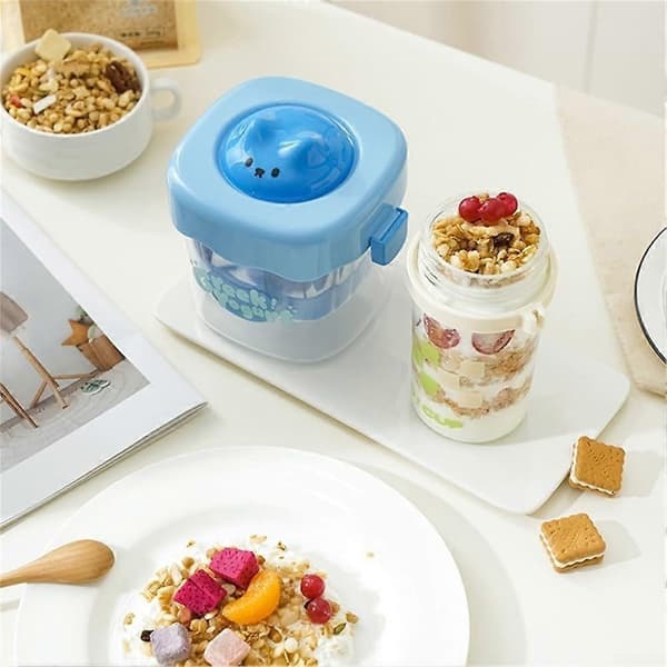 Gør-det-selv yoghurtmaskine med finmasket si til græsk yoghurt, blå (FMY)