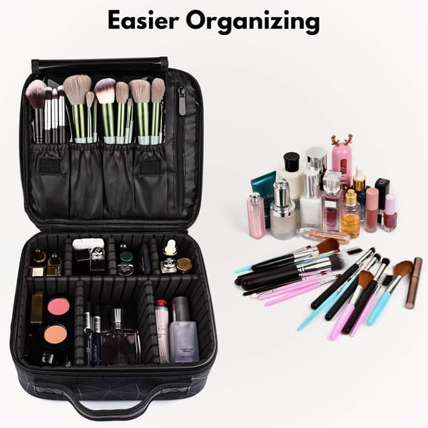 (Sort) Kosmetiktaske, Toilettaske, Bærbar makeuptaske