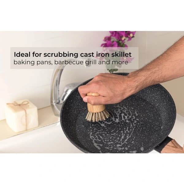 3-pack Natural Bamboo Dish Brush for Cleaning Dishes