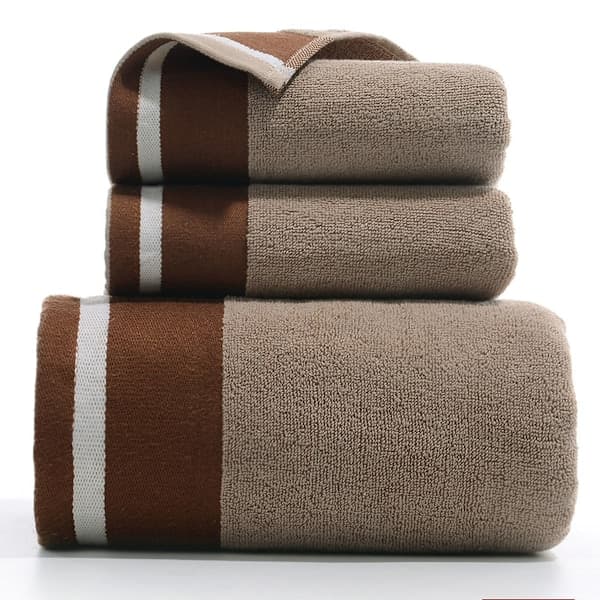 Håndklædesæt med 3 bomulds badehåndklæder, bløde og absorberende badehåndklæder, spa-håndklæde 34*74cm håndklæde badehåndklæde 70*140cm brun