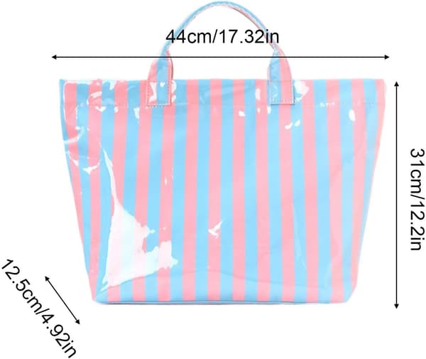 stripete tote bag stor vanntett rom med blå - Blau
