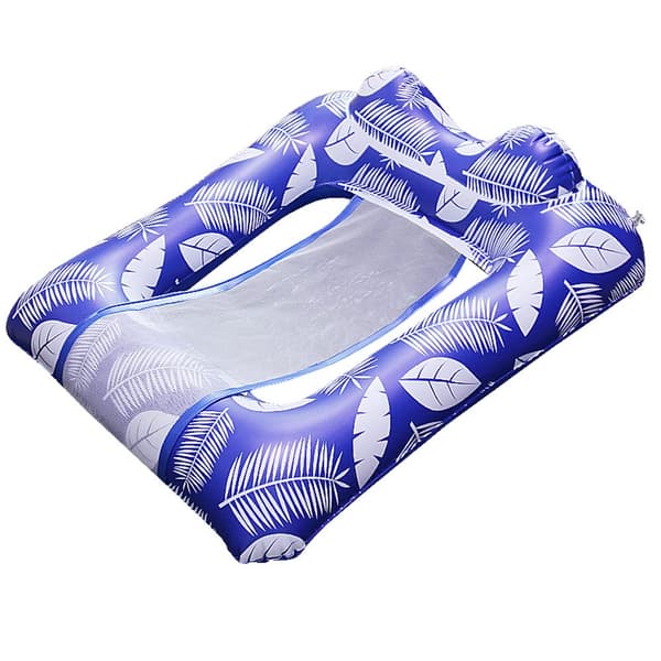 Inflatable Pool Float, Inflatable Floating Bed for Swimming, Water Hammock Beach Toys with Headrest for Summer Play, Floating Rings
