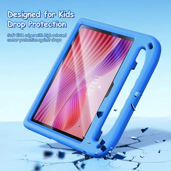 Lenovo Tab 10.1 2025 Case, Shockproof EVA Tablet Case with Stand and Handle for Kids, Blue Blue