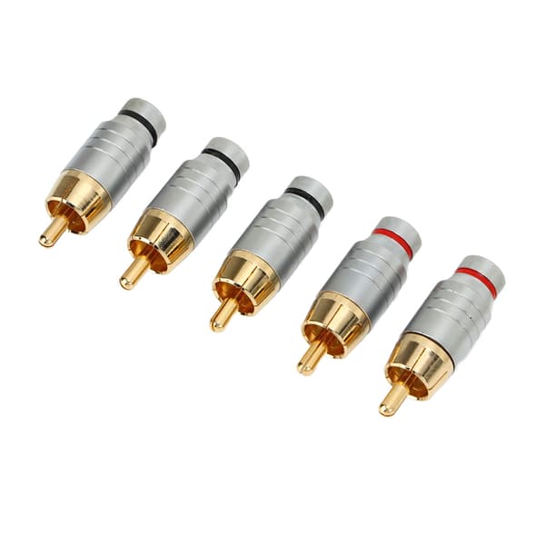 5 stk RCA-stik Universal Metal Lodde Audio Video Kabelstik Højttalerstik