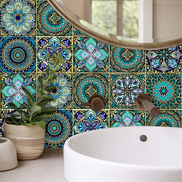 20 × 20 cm, 10 Pieces Kitchen Tile Stickers, Self-Adhesive Bathroom Tile Decals, Tile Stickers