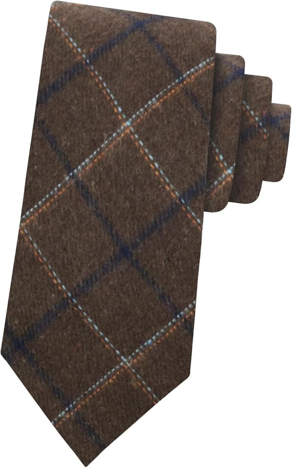 Stribet slips til mænd, smalle slips til mænd, klassisk halsslips, perfekt til forretning, bryllup, dimission, brun - Brown