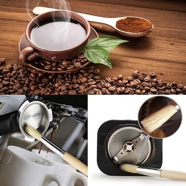4 kpl Barista-kahviharjoja espressokoneille puukahvalla