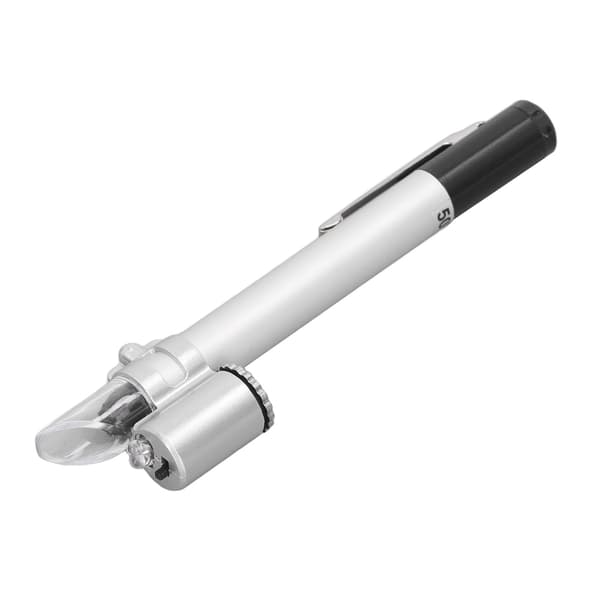 Pen Microscope 50X Clear Look Portable Pocket LED Magnifier with Scale for Lab Home Jewelry Store
