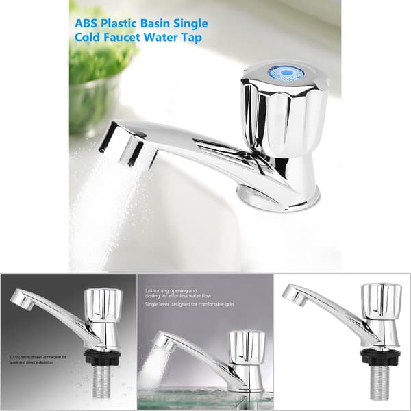 ABS Plastic Single Cold Water Faucet for Bathroom Sink and Kitchen Sink (Shutter G1/2) 0.15