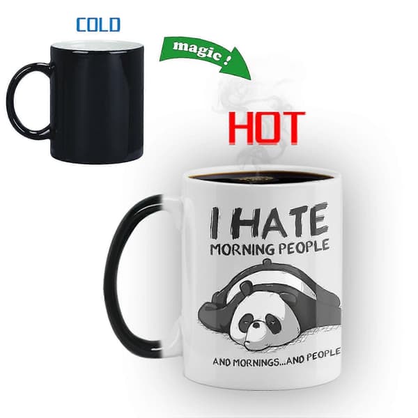 Jag Hatar Morgonmänniskor Färgskiftande Mugg Keramisk Termisk Kaffefrukostmugg