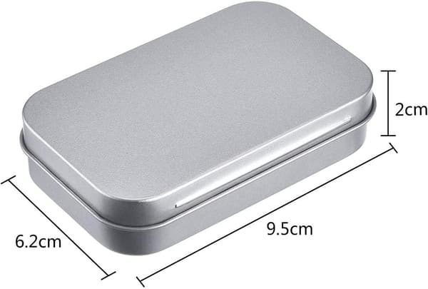 12-pack Metal Storage Tin with Lid, Rectangular Empty Tin with Lid, Mini Portable Storage Box for Key, Candy, Coin, Earrings