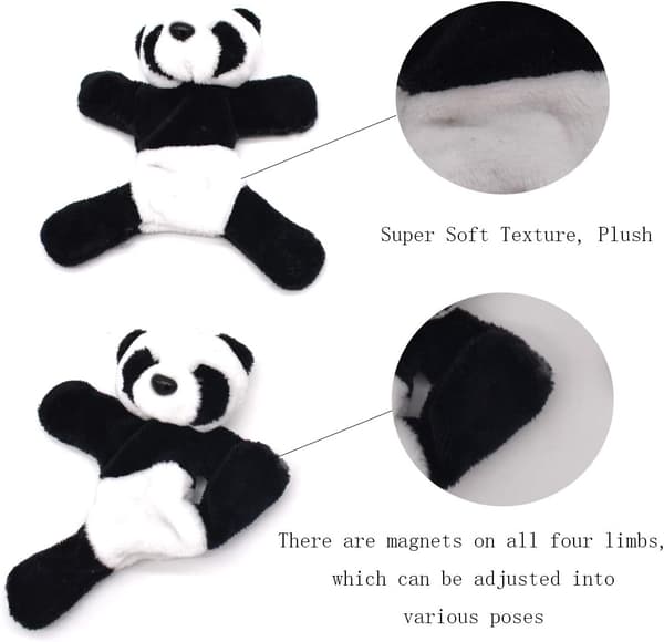 4-delars Panda Kylskåpsmagnet, Söt Mjuk Plysch Panda 3D Kylskåpsdekal
