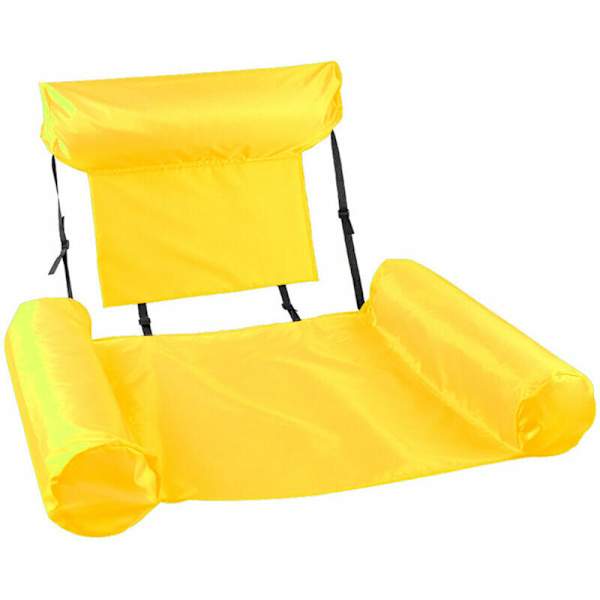 Pool Hammock, Inflatable Pool Bed, Lounger, Float, Fun Pool Lounge, Yellow