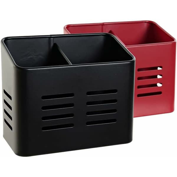 Opvaskestativ - Holder - Bestik og organisator - Holder - Dobbelt køkkenredskab - Stål (430 sort hardware)