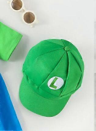 Super Bros-tema hatte, 2-delt sæt i rød og grøn til voksne, festkostume