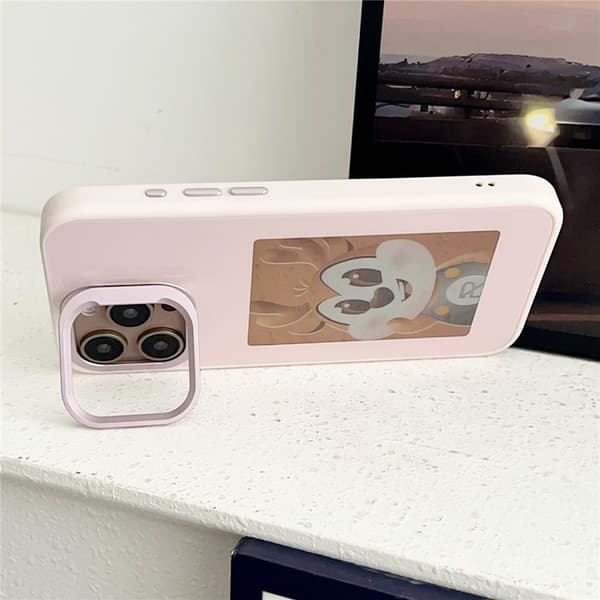 Mobilskall til iPhone 14 Pro MagSafe Linse Kickstand E-Ink Tilpasset NFC - Rosa Rosa 140 Rosa 140