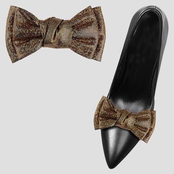 2 stk. skoklemmer, glitrende dekorative klemmer, CHAMPAGNE champagne