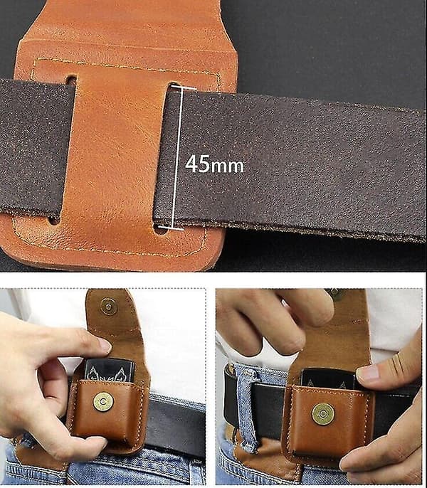 Lighter Case Leather Handmade Holster Belt Loop Clip Pocket Holder For Zippo db