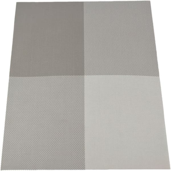 45 x 30 cm Ny rutete PVC/PET-dekkebrikke pm419, sett med 6 grå -