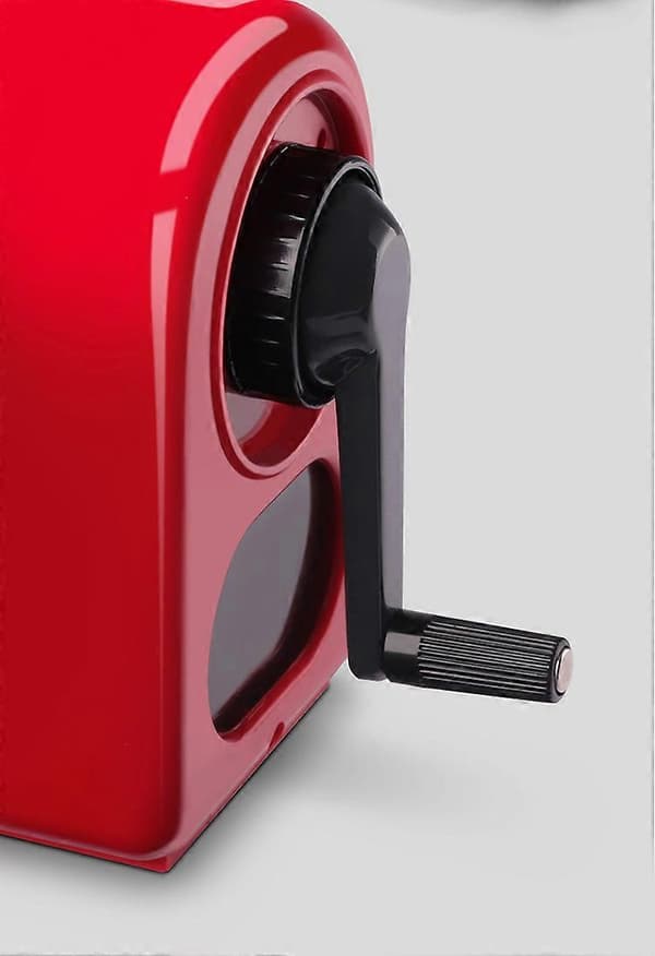 Pencil Sharpener (with crank, adjustable tip, for diameters up to 11.5 mm) Red
