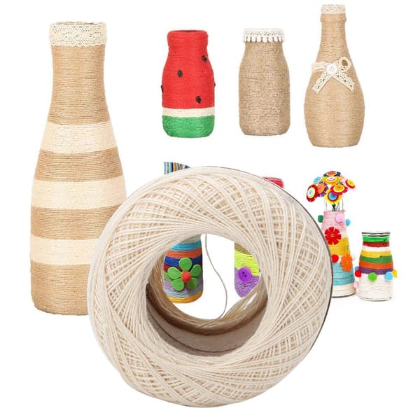 Lace Yarn Cotton Hand Crocheted Summer Silk Light Thin Thread (6603 Milk White)