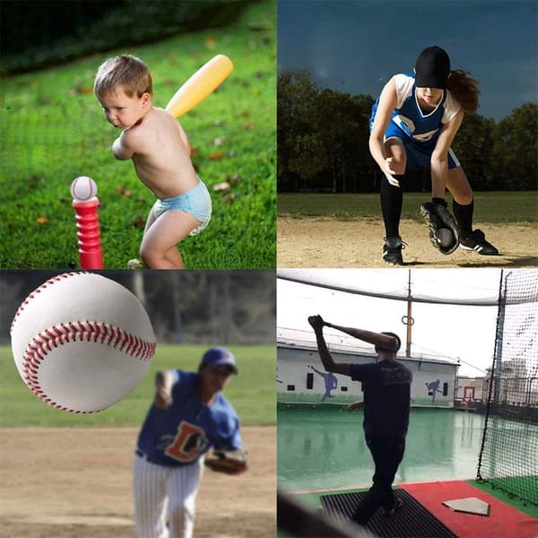 9\" håndlavede baseballs PVC øvre gummi indre blød (3 stk)