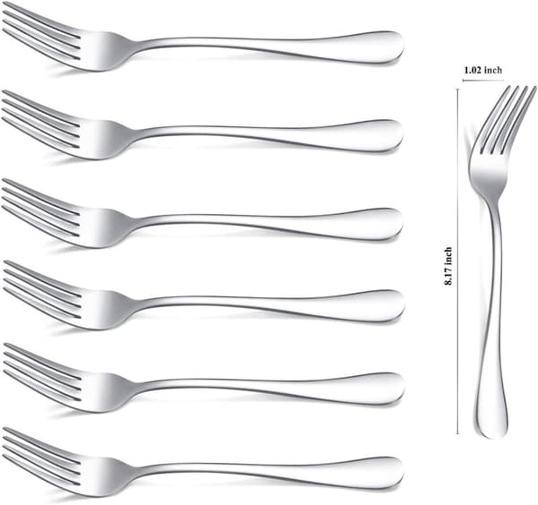 Middaggaffel 6 Stykker, Rustfrit Stål 20,5 cm Bestikgafler, Spisegafler Sæt med 6