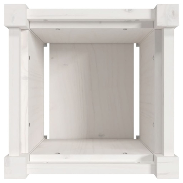 Plant box white 31x31x31 cm solid pine