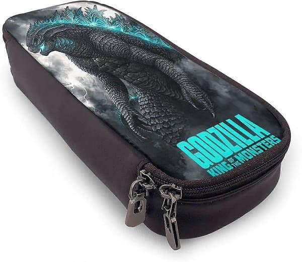 Godzilla 1 Leather Pencil Case Large Capacity with Zipper Big Storage Pen Pencil Case Box Organizer Practical Bag Holder bd006104