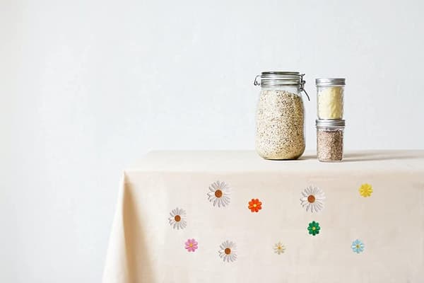 39 stk blomsterbroderi stryke-på-merker, sommerfugl- og prestekragemerker
