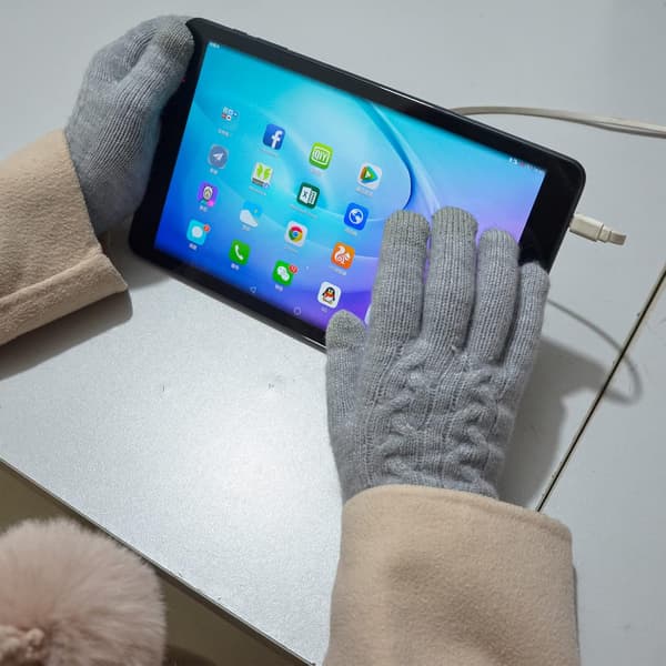 Vinterhandsker, varme handsker til kvinder og mænd, touchscreen, tyk uld, strikket handske, foret, W-G-G1 gul - Gelb