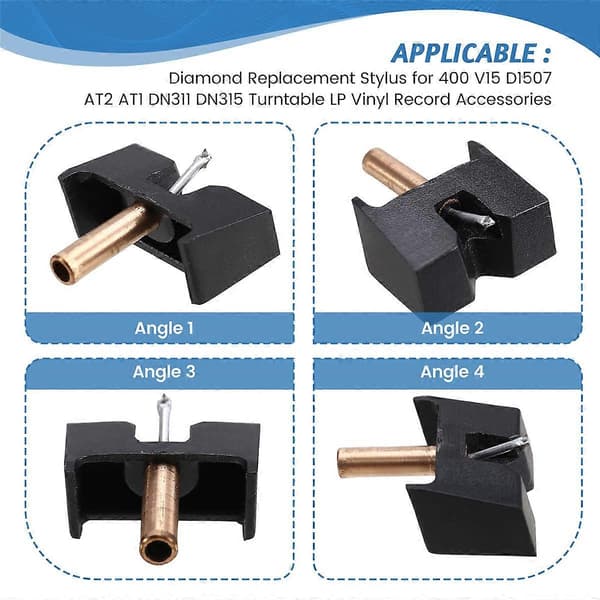 Diamant erstatningsstift for 400 V15 D1507 AT2 AT1 DN311 DN315 platespiller LP vinyltilbehør