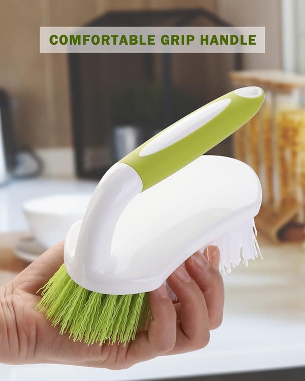 Scrub Brush, Heavy Duty Scrub Brushes with Comfortable Grip Compatible with Shower, Bathroom, Sink, Kitchen, Floor Cleaning, 3 Pack