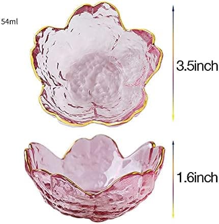 4 stk. glass Sakura-formede krydderfat Forrettstallerkener Dippskåler