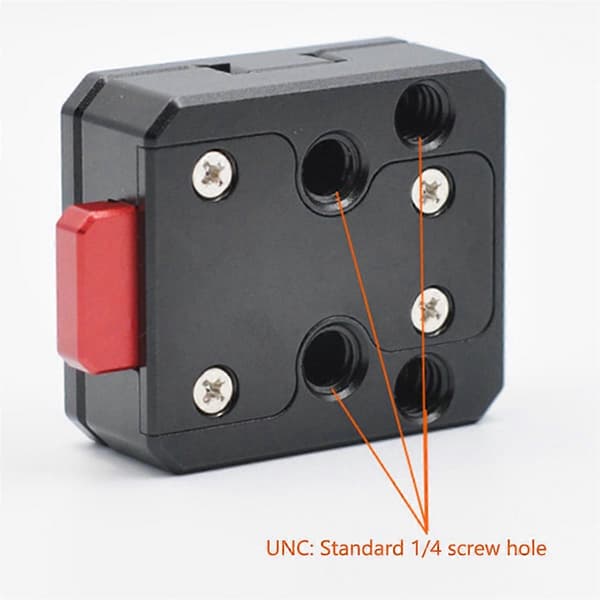 1/4 Universal V-feste Batteri Hurtigutløserplate Adapter Svart