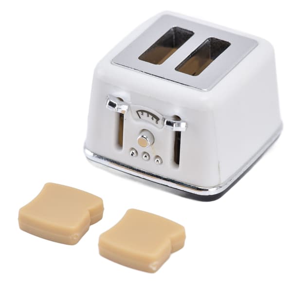 Mini Toaster 1:12 Miniature Scene Vivid Delicate Bread Machine Model for Over 3 Years Old