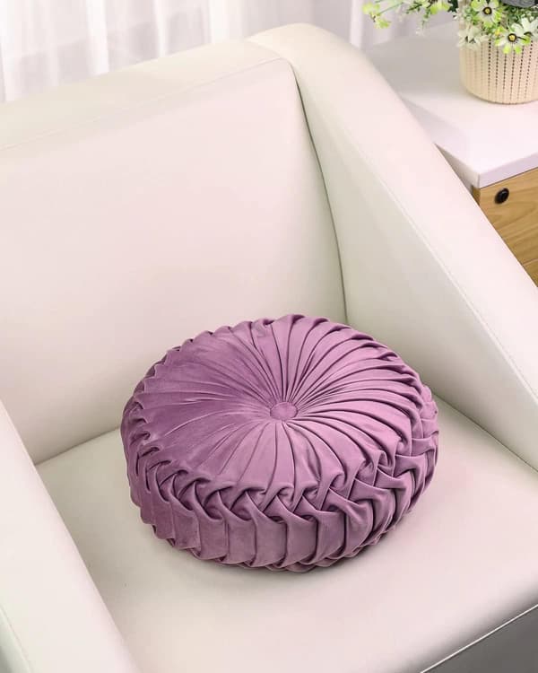 Runde fløyelsputer Sofa Små Håndlagde Dekorasjonsputer